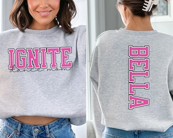 Custom Dance Mom Sweatshirt, Personalized dance squad Hoodie, Gift for dance mama, dance team shirt, Crewneck with customized name and team