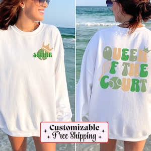 Personalized Tennis Sweatshirt, Custom Tennis Shirt for Tennis Player, Graphic Tennis Club Pullover, Retro Crewneck, Tennis Gift for Her