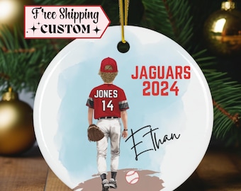 Custom Baseball Ornament, Baseball Player Ornament, Personalized end-of-season Gift, Baseball Mom, Christmas Gift, Keepsake, Baseball Person