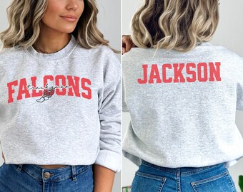 Custom Track and Field Mom Sweatshirt, Gift for track Mama, Shirt for Track Meet with child's name on back, Personalized Mascot Hoodie