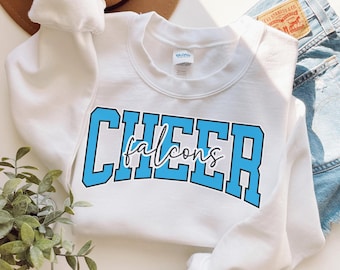 Custom Cheer Team Name Sweatshirt, Personalized Cheerleading Hoodie, Gift for Cheerleader, Cheer Competition Outfit, Name and Mascot Sweater