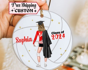 Personalized Volleyball Graduation Gift, Senior Gift Volleyball, Custom Volleyball Ornament,  Volleyball Player Grad Christmas class of 2026