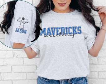 Custom Wrestling Team Shirt, Personalized Wrestler Gift, Wrestle Tournament Sweatshirt for mom, Girl and Boy wrestling Hoodie