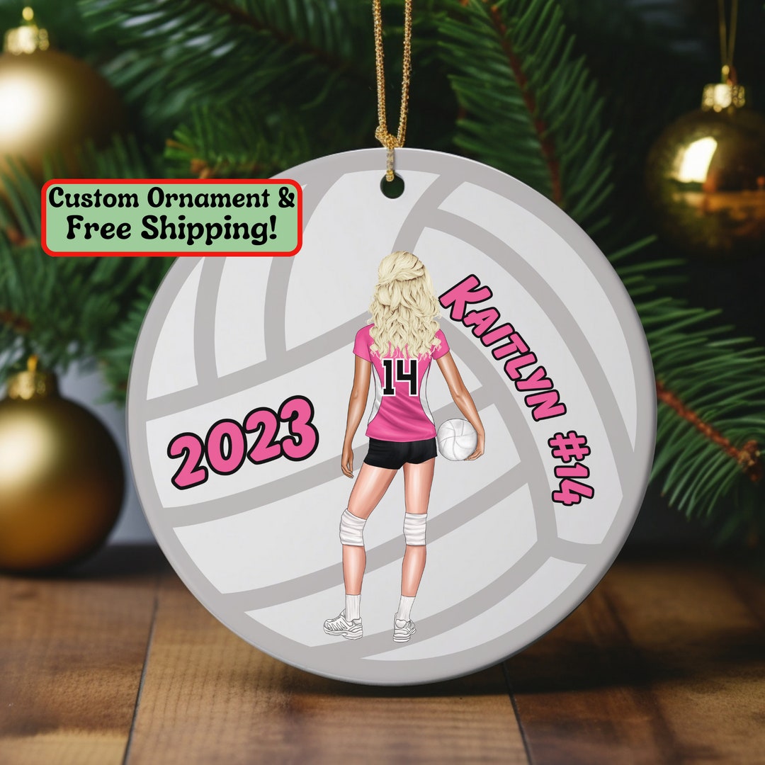 Customized Volleyball Player Ornament Christmas Volleyball Etsy