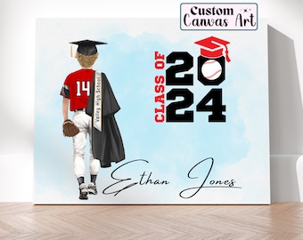 Baseball Senior Canvas Wall Art, Baseball Senior Night, High School Graduation, Custom Printable for Baseball Player, Senior 2026 Decoration