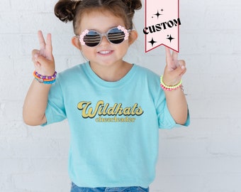 Custom Youth Cheer Shirt, Cheerleading t-shirt for girl, Personalized Cheerleader Gift, Kid cheer shirt, comfort colors, team name and color