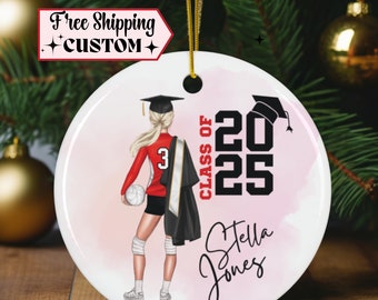 Personalized Volleyball Graduation Gift, Senior Gift Volleyball, Custom Volleyball Ornament,  Volleyball Player Grad Christmas class of 2026