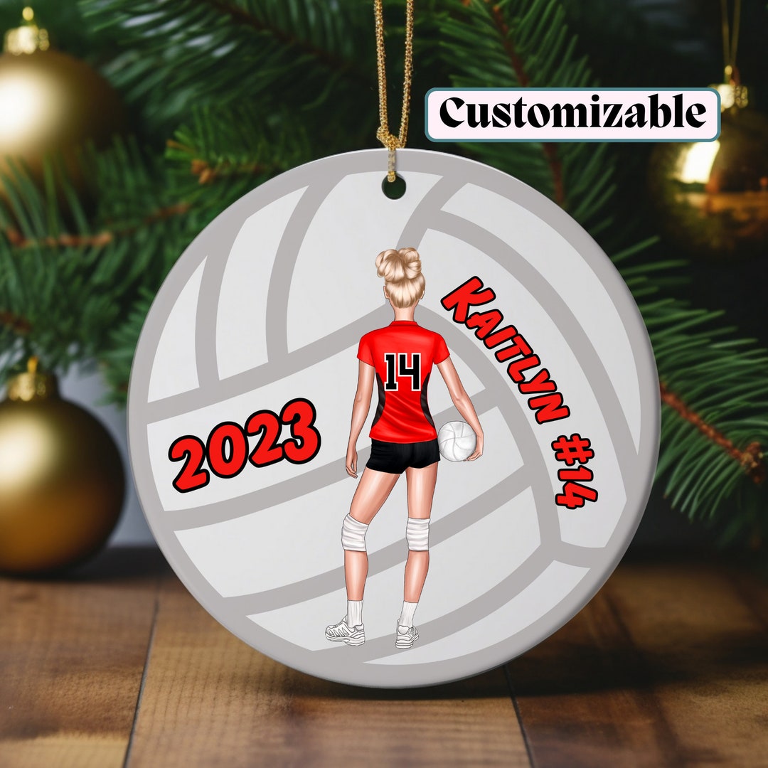 Customized Volleyball Player Ornament, Christmas Volleyball Gift, Teen