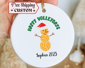 Customized Volleyball Player Ornament, Christmas Volleyball Gift for Teen Girl, Personalized Ornament 2024, Cute Snowman Ornament with Name