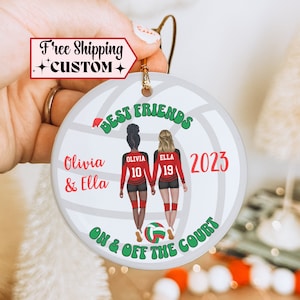 Personalized Volleyball Friend Gift, custom besties Ornament, Christmas Gift for Best Friend, Volleyball Player Teenage Girl gift idea 2023