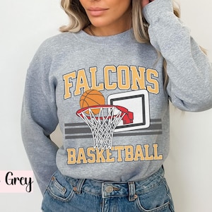 Custom Basketball Sweatshirt, Personalized Team name Crewneck, basketball girlfriend, Shirt for girl, women, boy, Youth basketball team Sport Grey