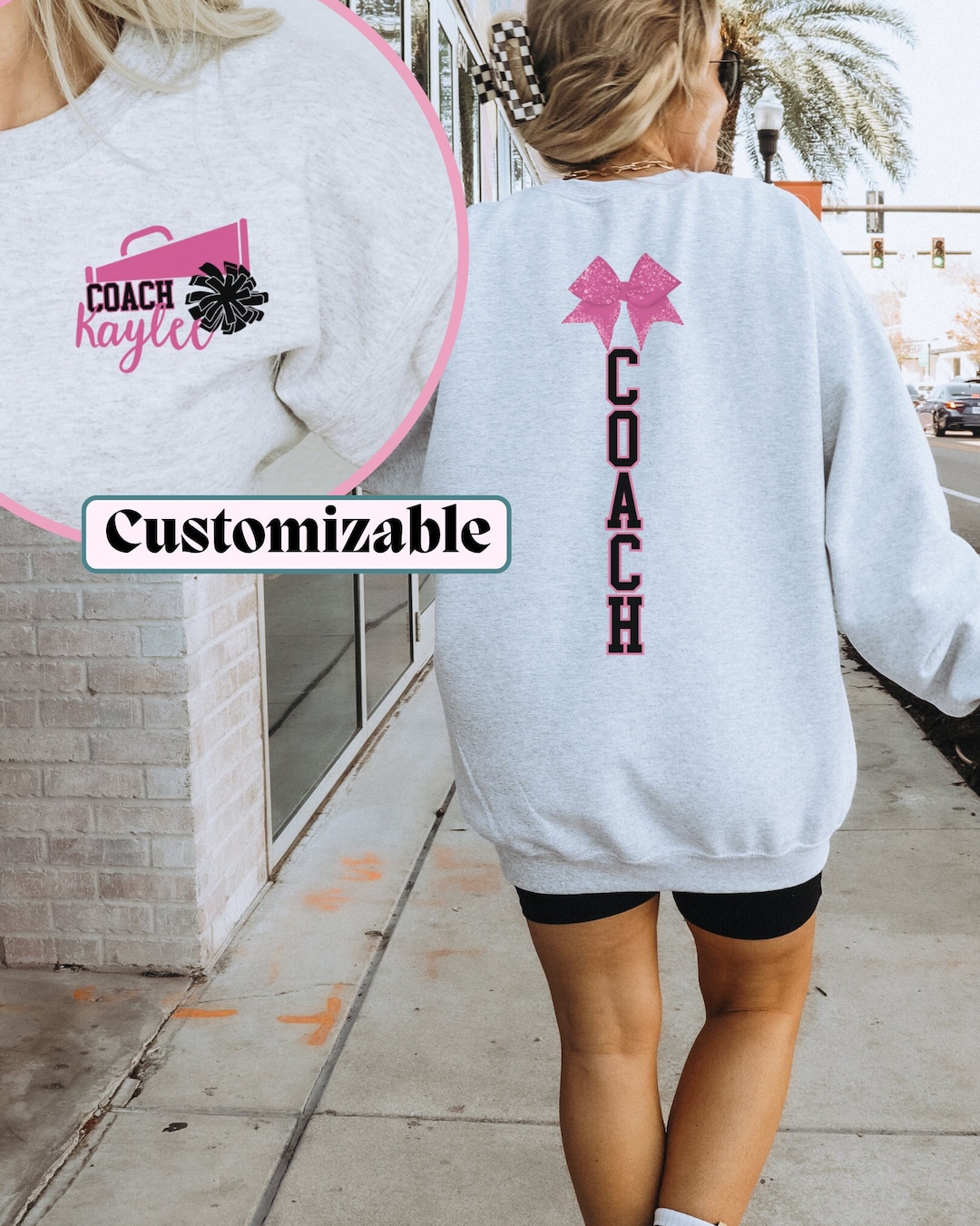 Custom Cheer Coach Sweatshirt, Personalized Cheerleading Coach Shirt