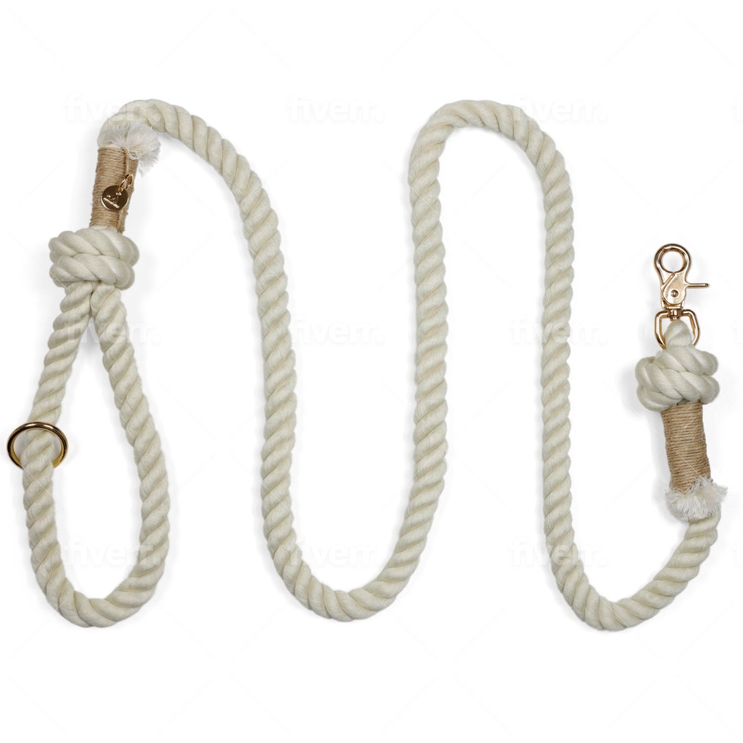 Premium Creamy White Dog Leash by Puppysentials Stylish Hand-dyed