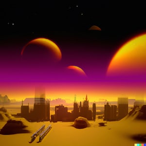 The Planet Arrakis at Night