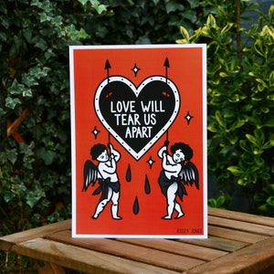 Traditional Tattoo Print Love Will Tear Us Apart