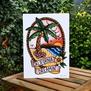 Traditional Tattoo Print California Dreaming