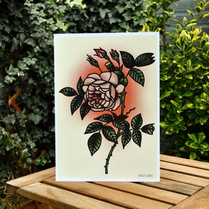 Traditional Tattoo Print Flower