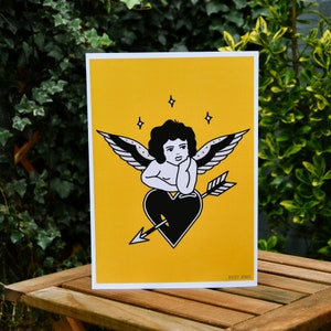 Traditional Tattoo Print Cherub
