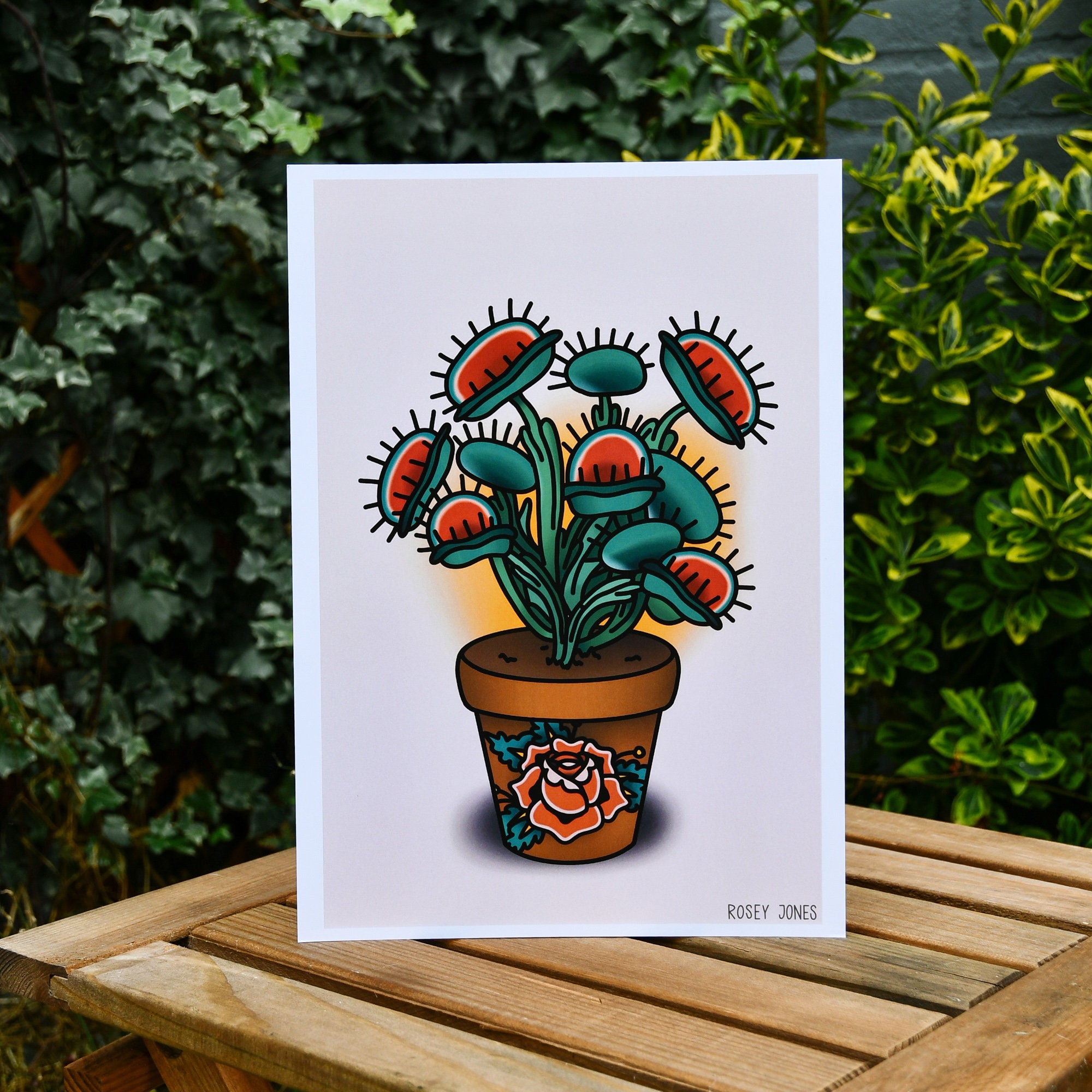 Traditional Tattoo Print Venus Flytrap Plant - Etsy