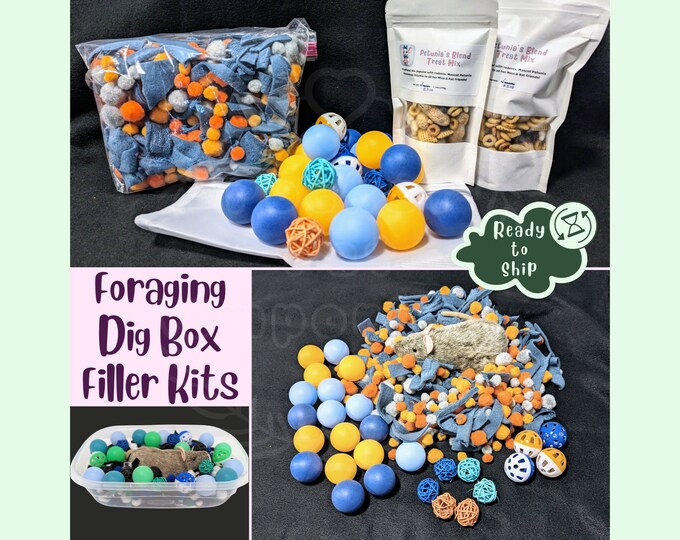 Foraging Dig Box Filler Kit for Rats and Small Pets, Pet Accessories Toy Enrichment, Easy