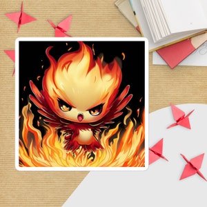 Pheonix Rising Mignon Fierce Pheonix Autocollant vinyle sans bulles