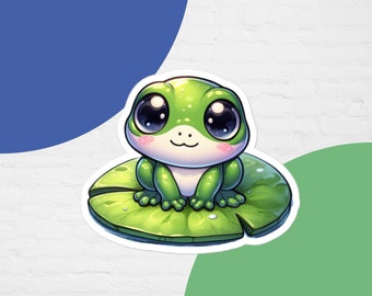 Groda på Lilypad vinylklistermärke