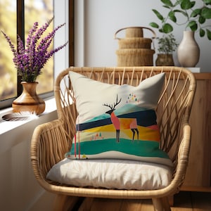 Unique Reindeer Couch Pillow - Christmas Throw Pillow - Holiday Decor