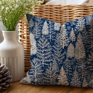 Cuscino decorativo per albero di Natale: cuscino natalizio blu e bianco