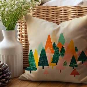 Soft Patterned Christmas Tree Pillow - Holiday Throw Pillow