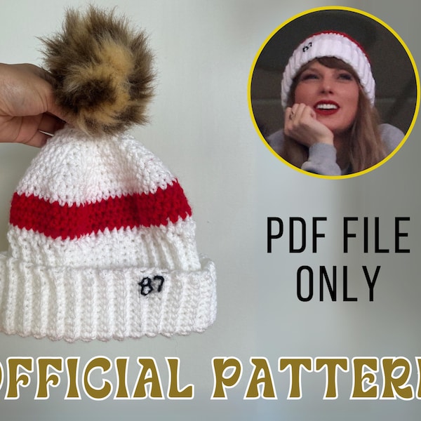 Taylor's 87 Crochet Beanie OFFICIAL PATTERN by Kut the Knit - pdf file only - TS - swelce - taytay - Taylor Beanie - tswift - swifties