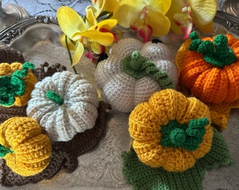 Hand Knit Pumpkins
