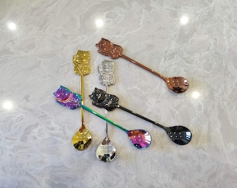 Cuchara de acero inoxidable Lucky Cat: café, postre, té