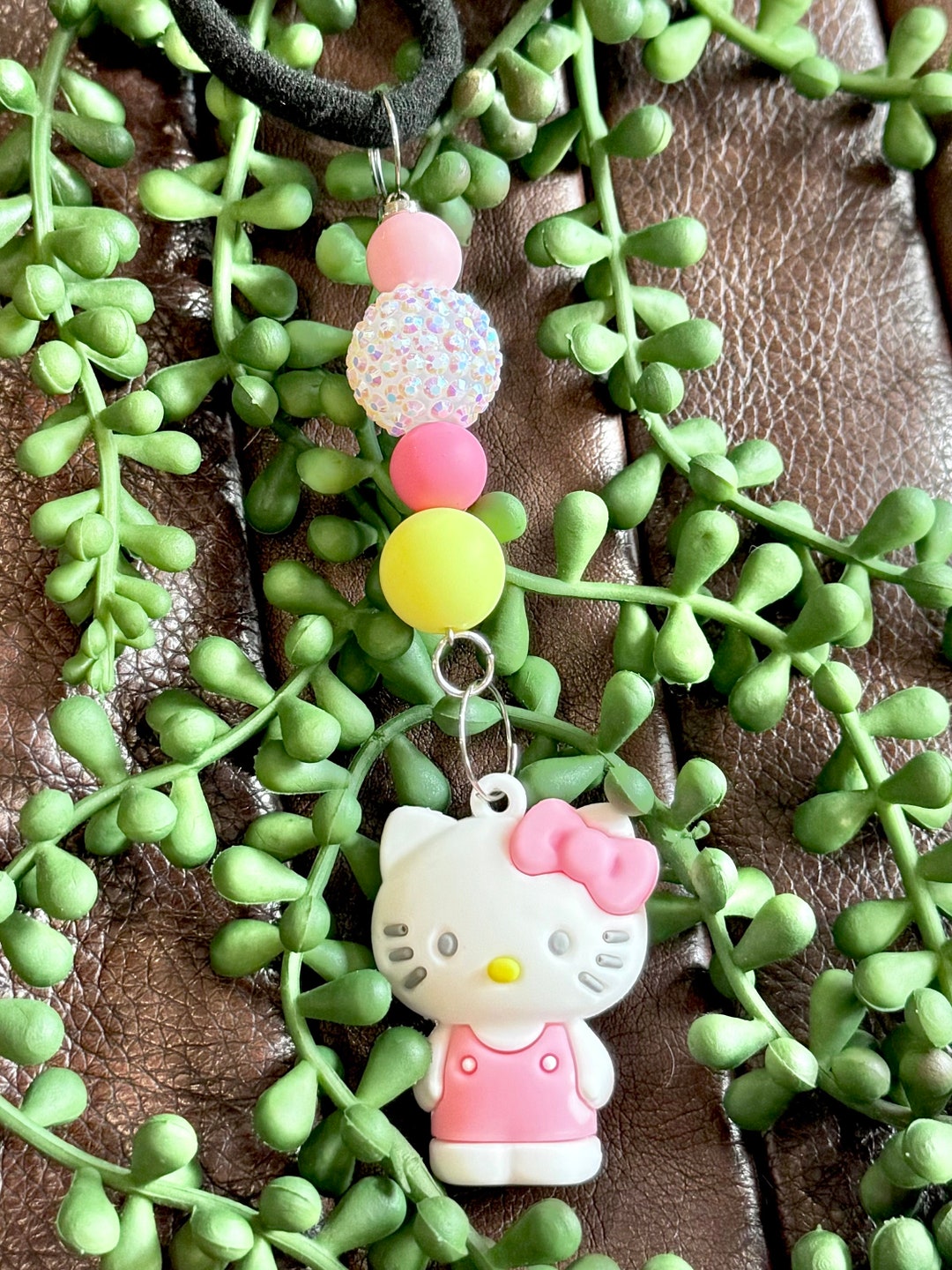 Hello Kitty Rearview Mirror Charm Sanrio Dangle Car Etsy