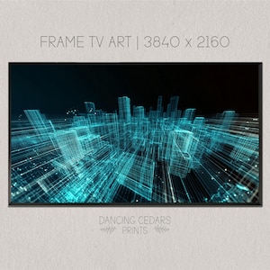 Futuristic Digital Cityscape for Samsung Frame TV - High-Tech Art Digital Download