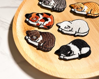 Adorable Cat Patches Cute Kitten Iron-On Patch for Cool DIY Embroidery Decorative Projects Small Kids' Patch Collection