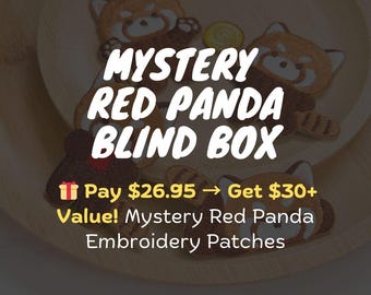 MYSTERY BUNDLE Embroidery Patches Blind Box for Craft Lover Handmade Red Panda Iron-On DIY Tee Shirt Patch Worth 30+ Value for 26