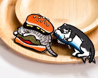 BUNDLE EXCLUSIVE Cute Kitten Patch for Kid Gift for Xmas Hand Craft for Shoes Patch Embroidered Art Animal Funny Cat Decor for Jacket