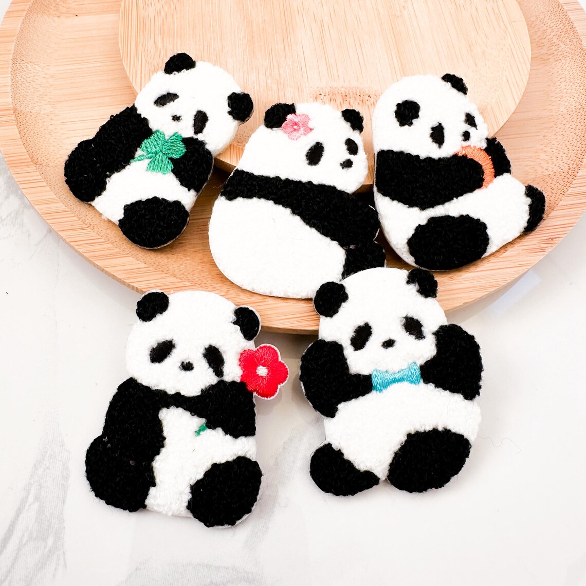 Handmade Cute Panda Iron-on Patch Set Personalize Gift Ideas for Craft ...