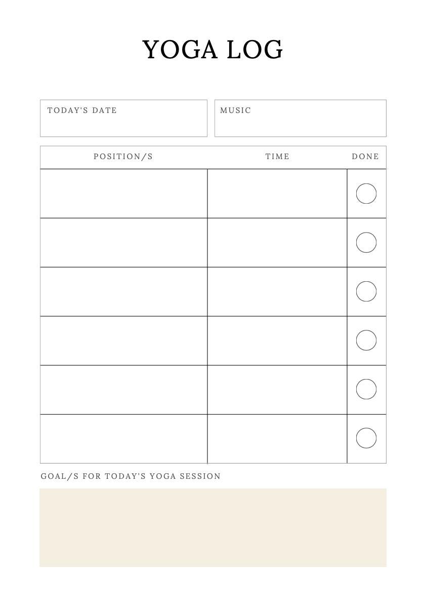 Yoga Journal Printable Yoga Log, Sequences, Meditation Tracker, Mindfulness & Reflection Planner