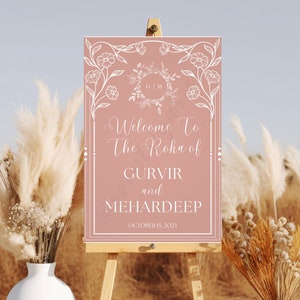 Roka Welcome Sign, Rokha, Takha Welcome Sign, Punjabi Sikh Wedding, Digital File