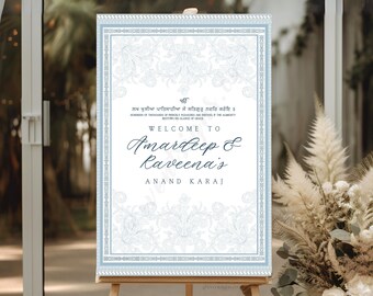 Anand Karaj Willkommensschild | Sikh Hochzeitsdeko (PDF & PNG)