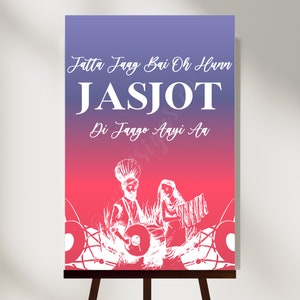 Jaggo Welcome Sign | Sikh Indian Wedding Sign | Maiyan Sangeet Mendhi Choora Jaggo Wedding Week Sign | Printable Wedding Sign
