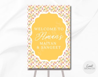 Sikh indische Hochzeit Willkommensschild | Maiyan, Sangeet (Digital Download)
