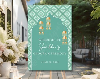 Choora Ceremony Willkommensschild | Sikh Hochzeitsdeko (Digitaler Download)