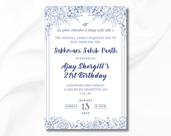 Sukhmani Sahib Paath Einladung | Digitale Whatsapp Einladung