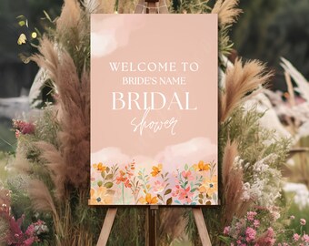 Floral Brautparty Zeichen | Frühlingsmotiv (Digitale Datei)