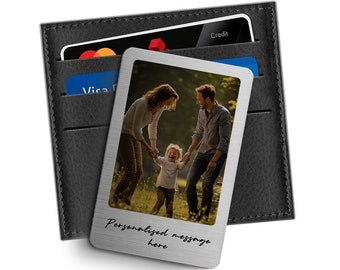 Personalised Photo Aluminium Wallet Purse Card | Metal Keepsake For Gift Grandparents, Husband, Wife Dad, Mum, Friend | Anniversary Birthday