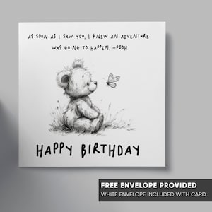 Alles Gute zum Geburtstag Karte |  Freund - Beste Freundin - Karte | Winnie Puuh Zitat klassisch | Geschenk für Mama - Papa - Bruder - Schwester - Bestie