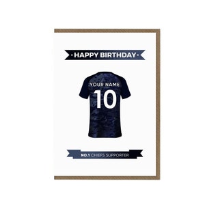Personalised Exeter Chiefs Birthday Card | Rugby Fan Greeting Card | Rugby Shirt Theme Card | Supporter Top Gift | Exeter Chiefs Team Jersey