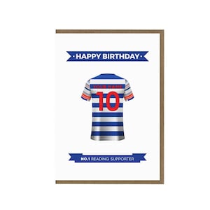 Gepersonaliseerde Reading FC-verjaardagskaart | Wenskaart ventilator lezen | Shirtkaart lezen | Het Royals-supportercadeau | Voetbalfan